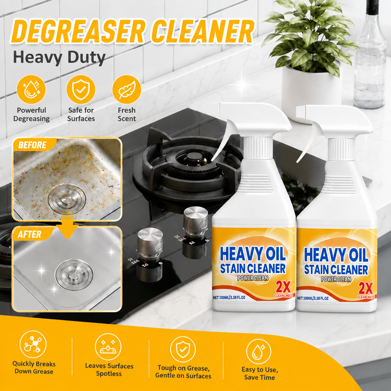 ✨🏡Ultra-Strength Degreaser Cleaner – Tough on Grease, Easy on Surfaces