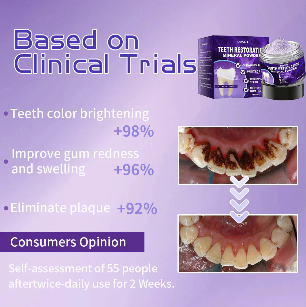 🌿Flash Sale - Don’t Miss Out - ODALIT™ Teeth Restoration Mineral Powder🦷(ADA recommended)👩⚕️(Treats periodontitis and mouth ulcers, prevents tooth loss, and repairs gum recession)