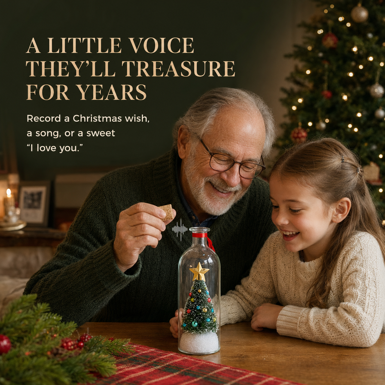 Capture Their Voice Forever ❤️ —Record-a-Message Christmas Tree