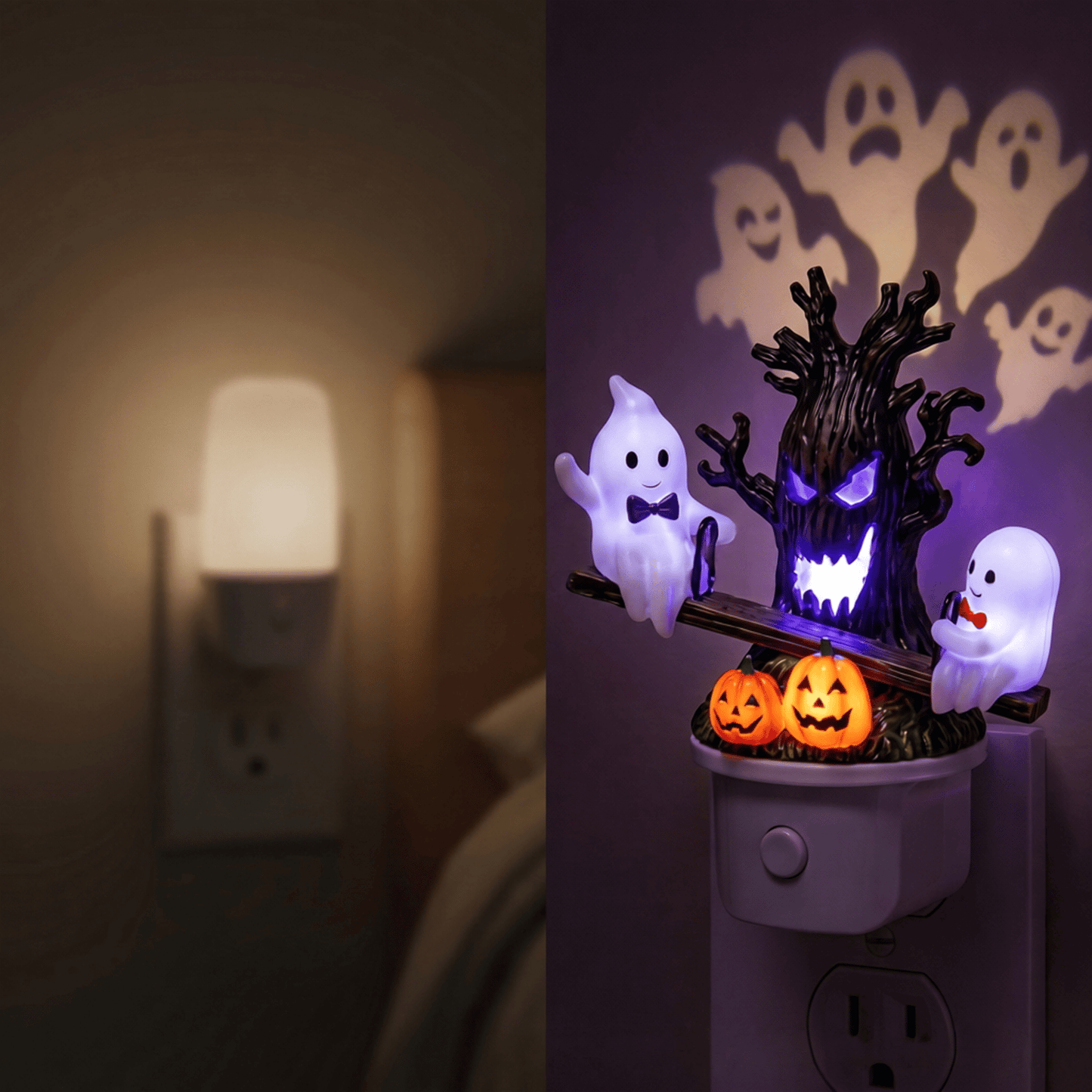 🔥HOT SALE 46% OFF-🎃👻Animated Seesaw Ghost Plug In LED Night Light