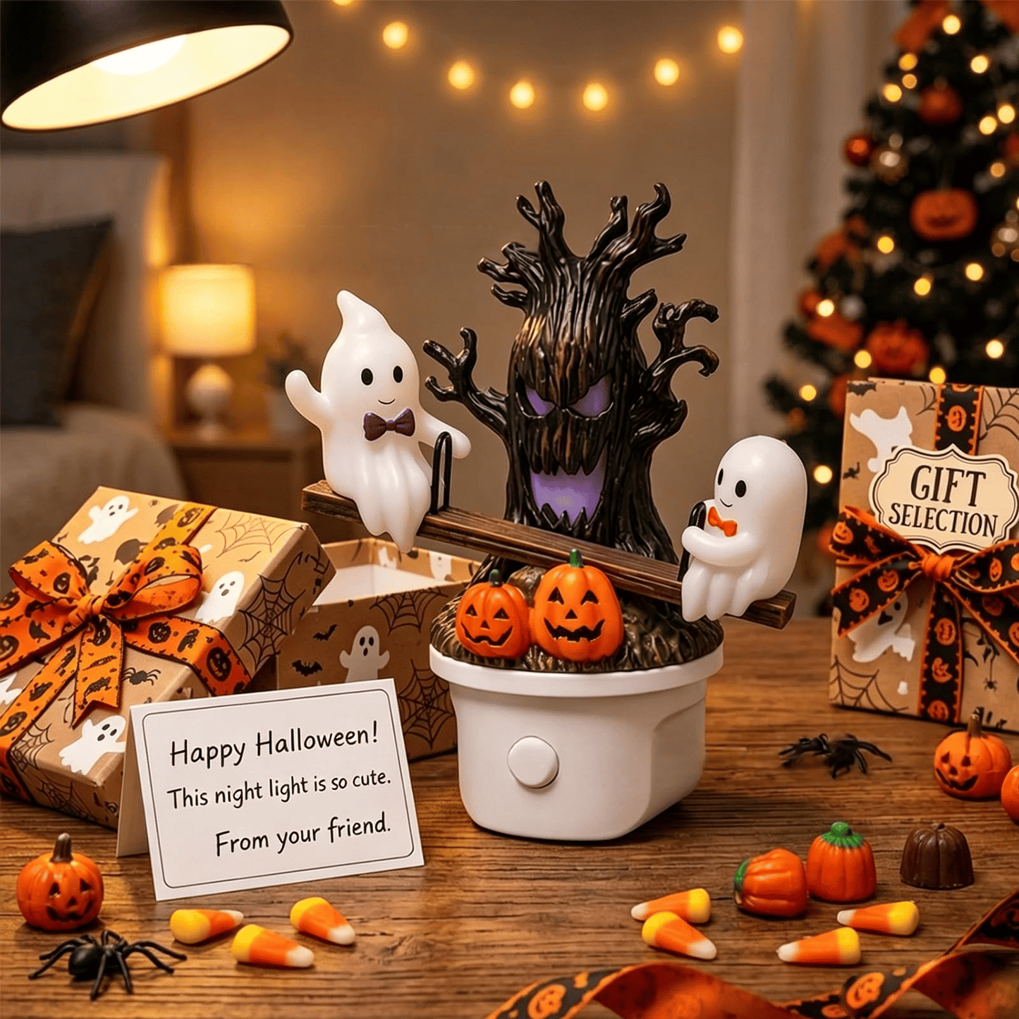 🔥HOT SALE 46% OFF-🎃👻Animated Seesaw Ghost Plug In LED Night Light