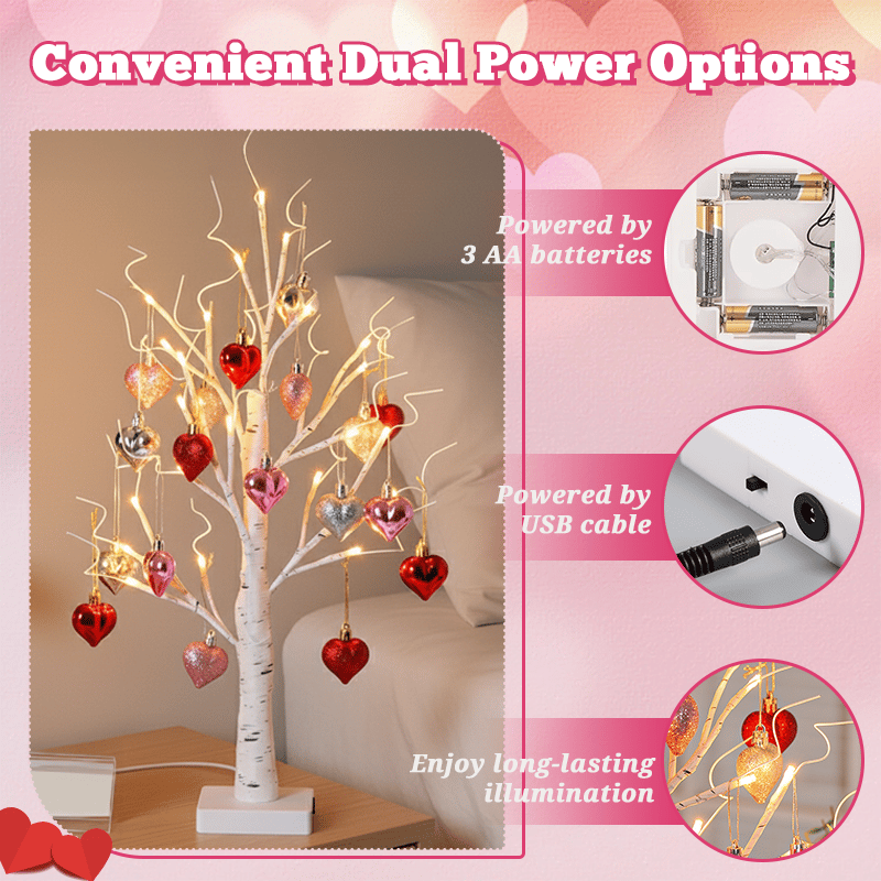 ⏰Last 4 hours Sale: Save 49% - ❤️Romantic Heart-Shaped Birch Tree Lamp