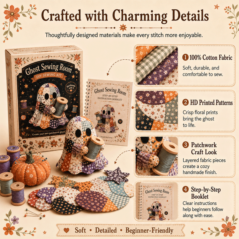 🔥 Limited-Time 36% Off — 👻 Stitch a Little Halloween Magic | Cozy Ghost DIY Kit