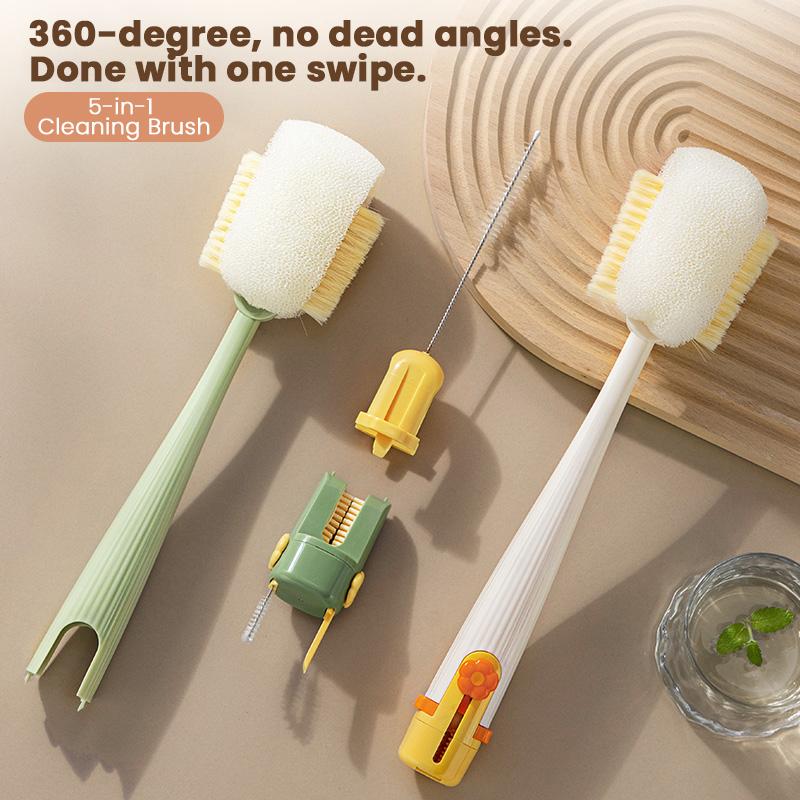 5-in-1 Bottle Cleaning Brush (Multifunctional) – For Cup Lid Cleaning & Home Kitchen Tasks