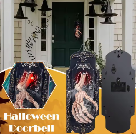 👻 Haunted Skeleton Hand Doorbell – Touch & Motion Activated Halloween Scare Decoration