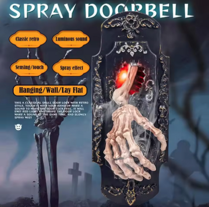👻 Haunted Skeleton Hand Doorbell – Touch & Motion Activated Halloween Scare Decoration