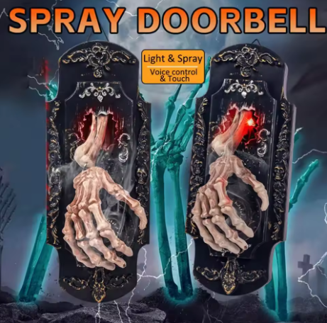 👻 Haunted Skeleton Hand Doorbell – Touch & Motion Activated Halloween Scare Decoration