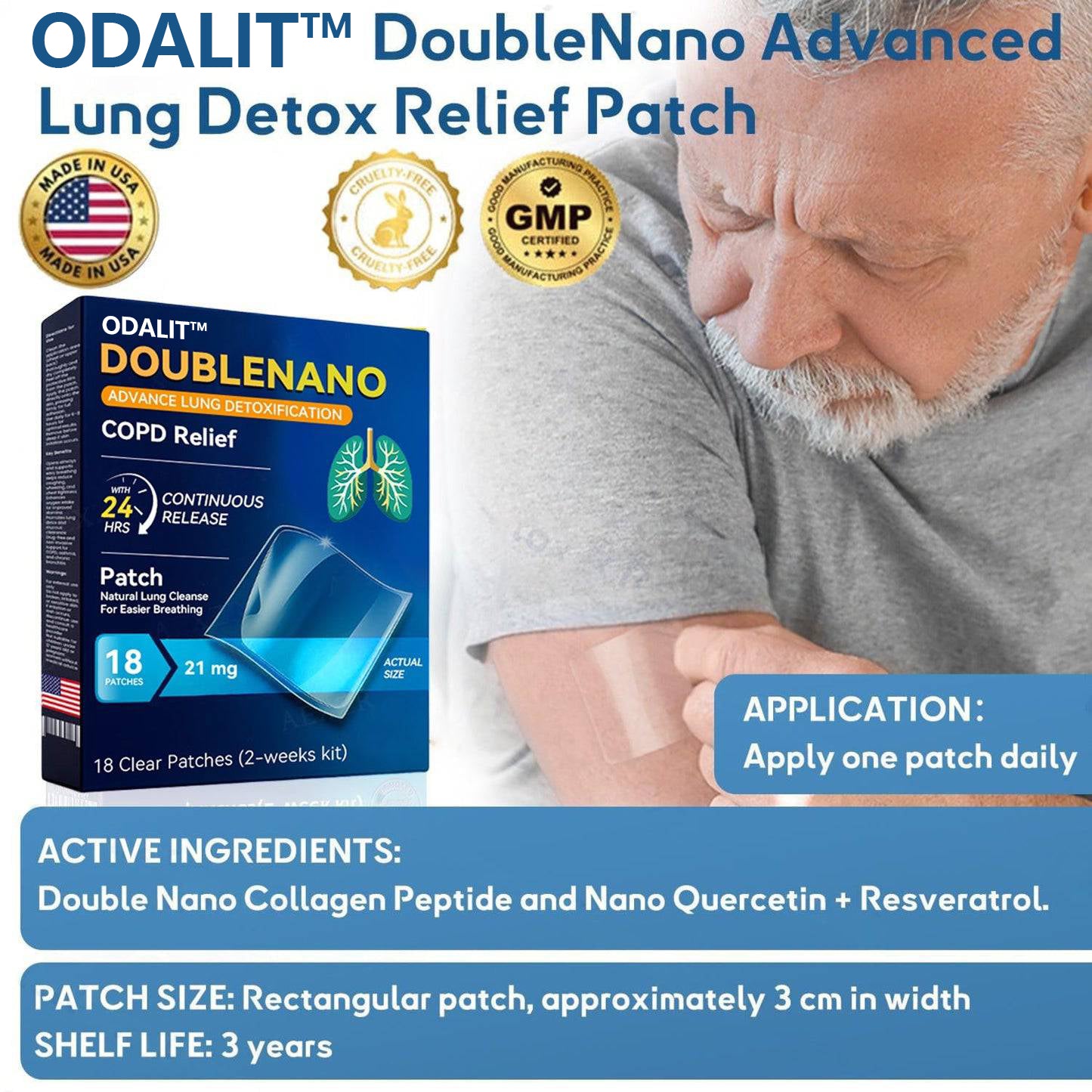 ✅ODALIT™ DoubleNano COPD Relief Patch (💝 Cough, wheezing, shortness of breath, sputum, stuffy nose, bronchitis, bronchitis, allergy symptoms, lung discomfort)