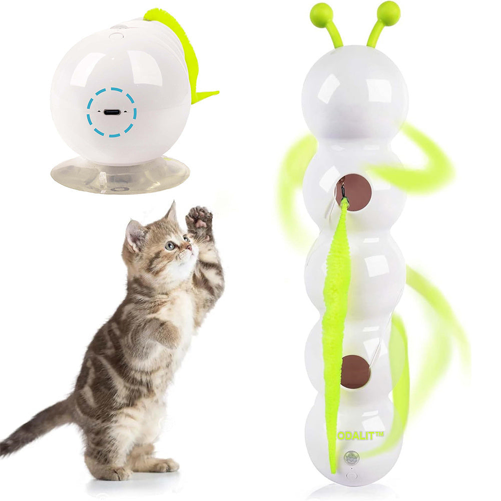 Interactive Cat Toy – Motion-Activated Toy with Feather Tail & Suction Cup