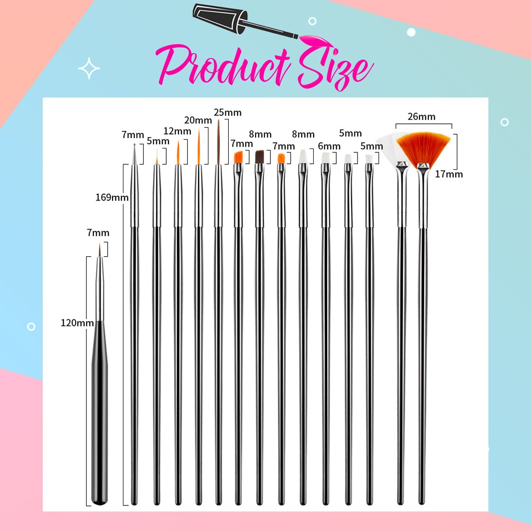 DIY Nail Art Brush Set (15pcs)