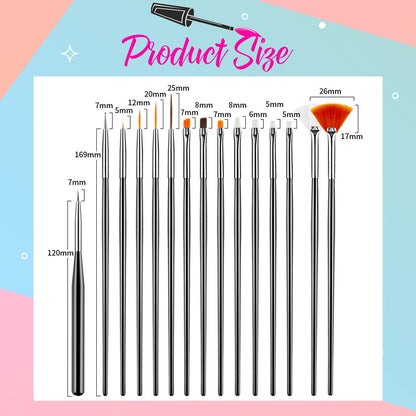DIY Nail Art Brush Set (15pcs)