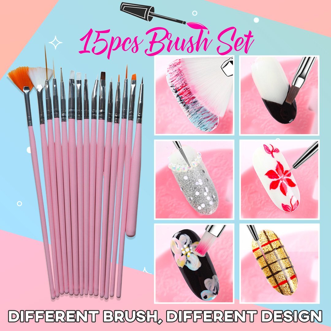 DIY Nail Art Brush Set (15pcs)