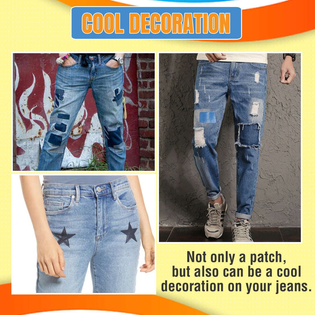 DIY Iron On Denim Patches Set