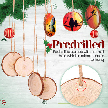 DIY Christmas Ornament Wood Log Slice Disc