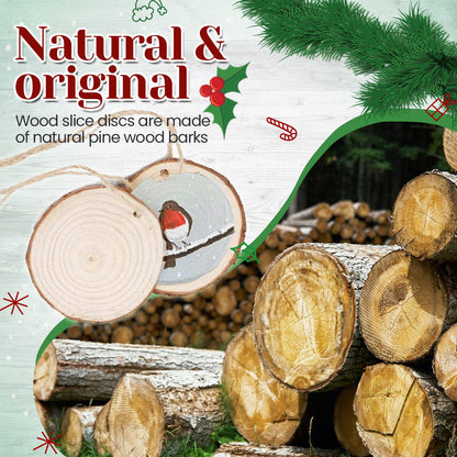 DIY Christmas Ornament Wood Log Slice Disc
