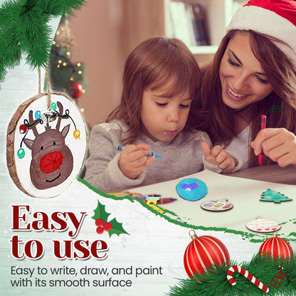 DIY Christmas Ornament Wood Log Slice Disc