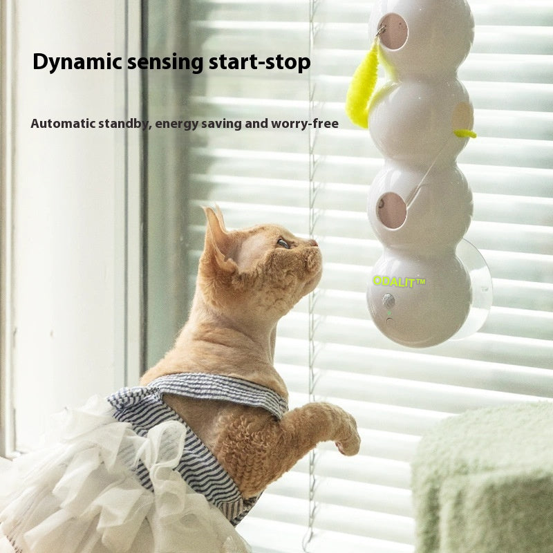 Interactive Cat Toy – Motion-Activated Toy with Feather Tail & Suction Cup