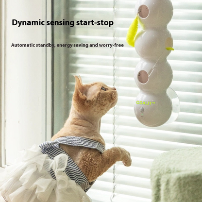 Interactive Cat Toy – Motion-Activated Toy with Feather Tail & Suction Cup