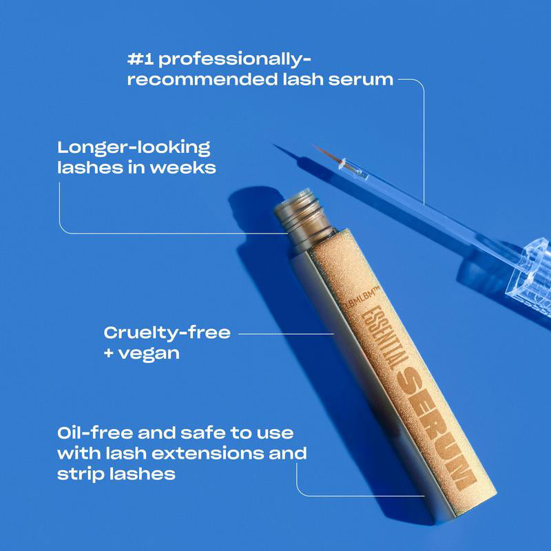 Essential Lash Serum, Longer Looking Eyelashes, Advanced Lash Enhancing Treatment with Biotin & Amino Acids for Natural Lashes & Lash Extensions, Vegan & Cruelty-Free
