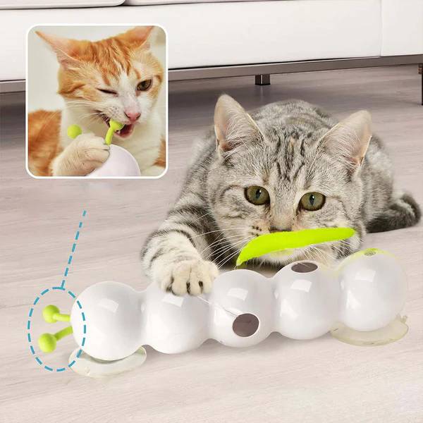 Interactive Cat Toy – Motion-Activated Toy with Feather Tail & Suction Cup