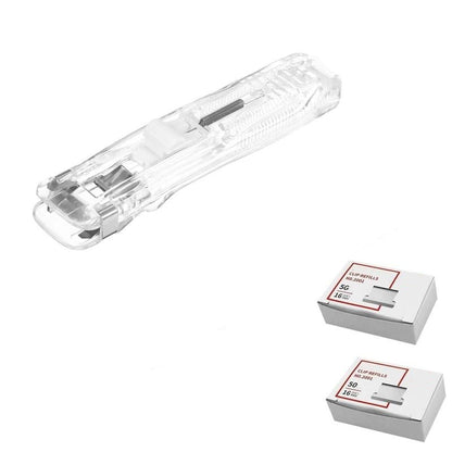 ✨Portable Binder Clip Stapler - Includes 50 reusable clips