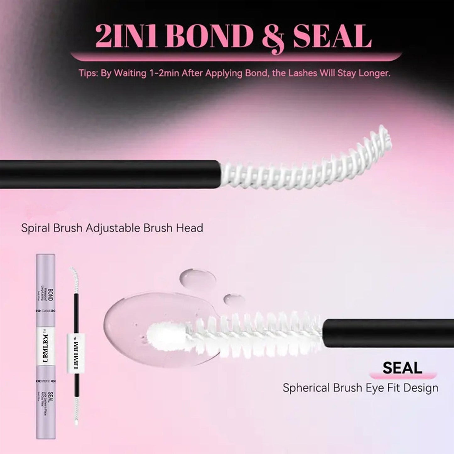 LBMLBM® Lashes Cluster Bond & Seal & Remover For Girls Waterproof Longlasting Makeup 3In1 Glue