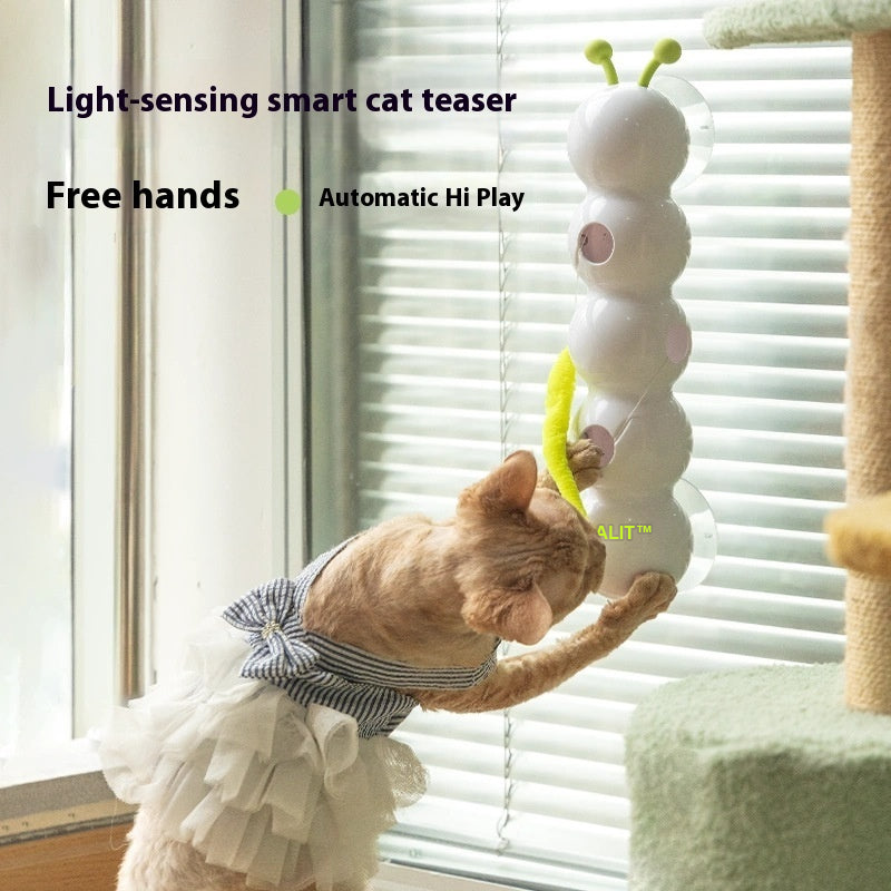 Interactive Cat Toy – Motion-Activated Toy with Feather Tail & Suction Cup