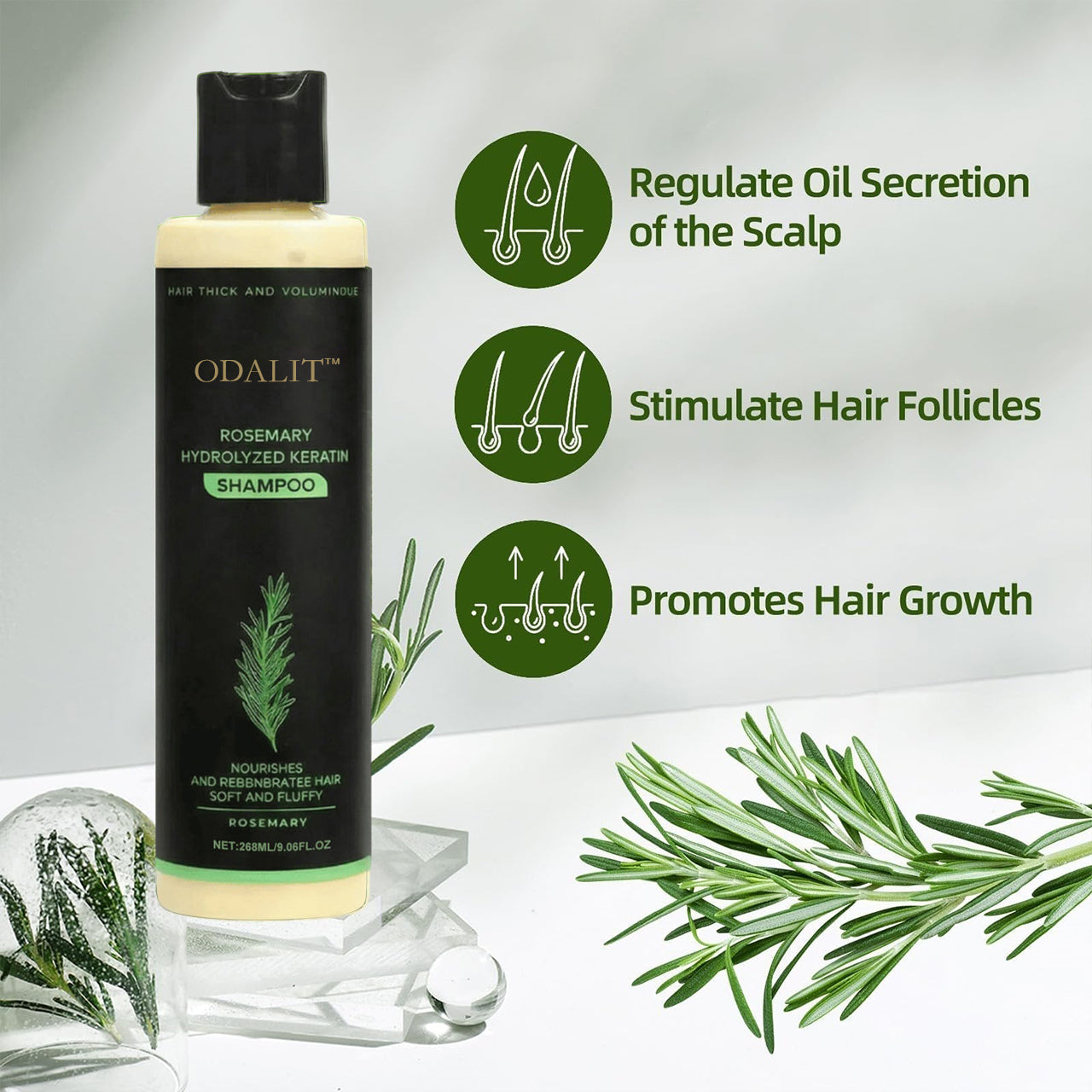 ⭐Get beautiful hair in a week-ODALIT™ Rosemary Hydrolyzed Keratin Shampoo🎁