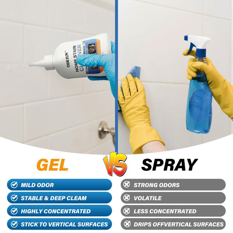ODEIUN™ Mold Remover Gel with Scrub Brush – Heavy Duty Mildew Stain Cleaner for Washer Gasket, Shower Caulk, Tile Grout & Bathroom