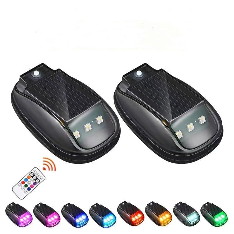 🏆Flash Sale⚡ 50K+ SOLD!🔥Solar-powered RGB strobe light on car roof with remote control💡