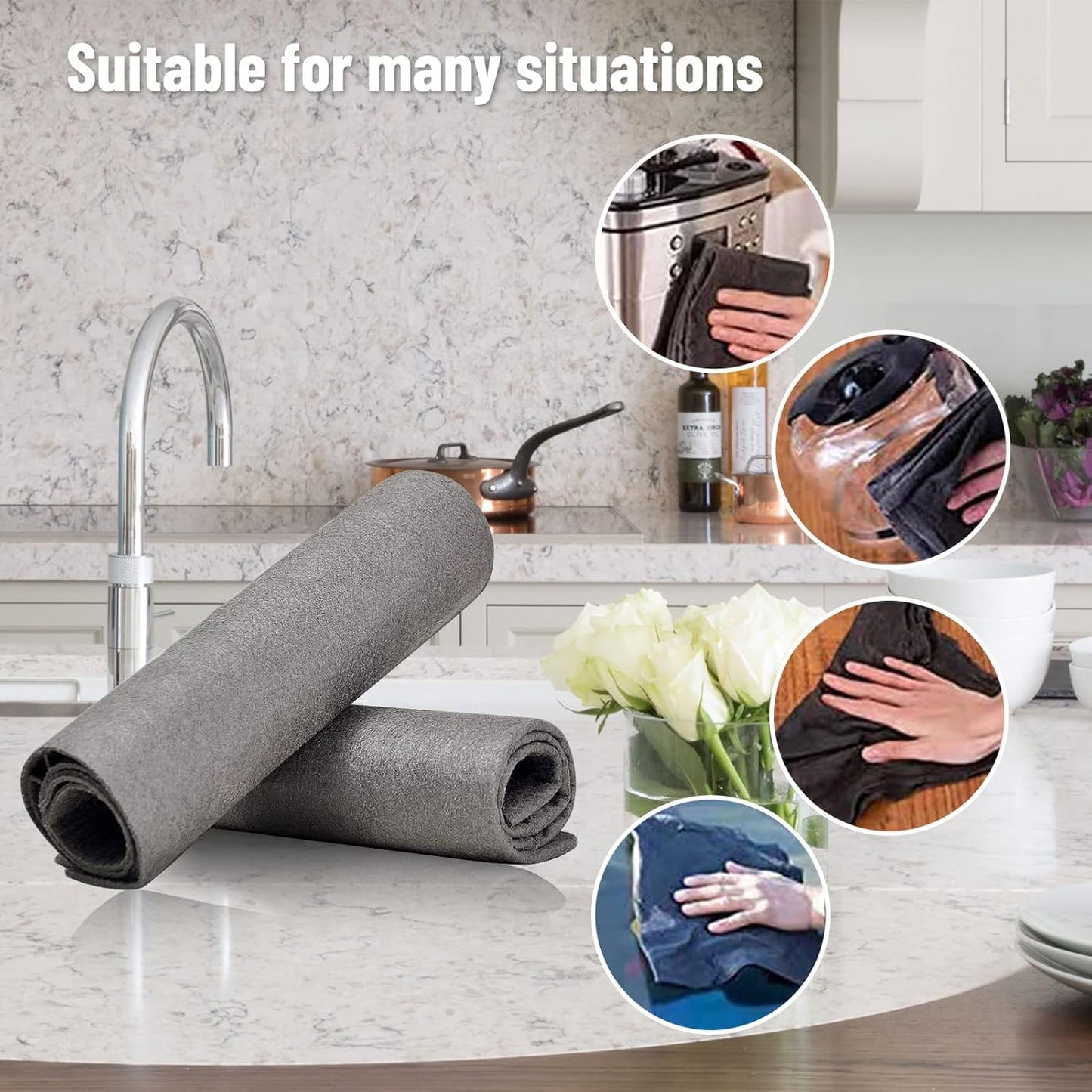 🔥Last Day 49% OFF-10 Oil Absorbing Magic Cloth, Reuseable Thickened Streak Free Magic Cleaning Wipes