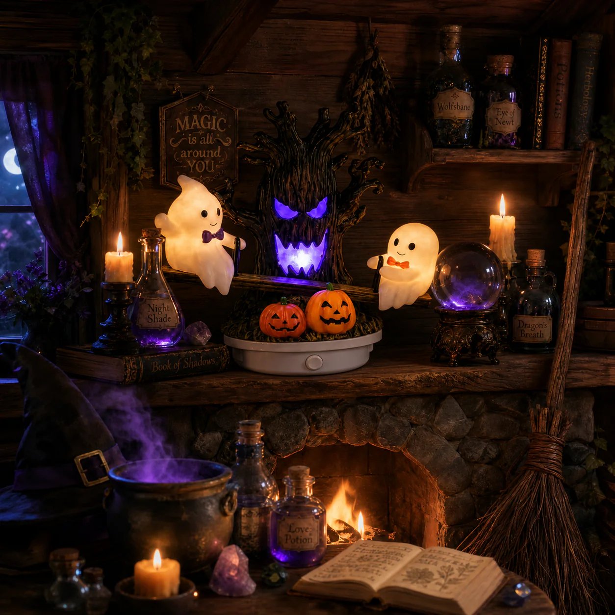 🔥HOT SALE 46% OFF-🎃👻Animated Seesaw Ghost Plug In LED Night Light
