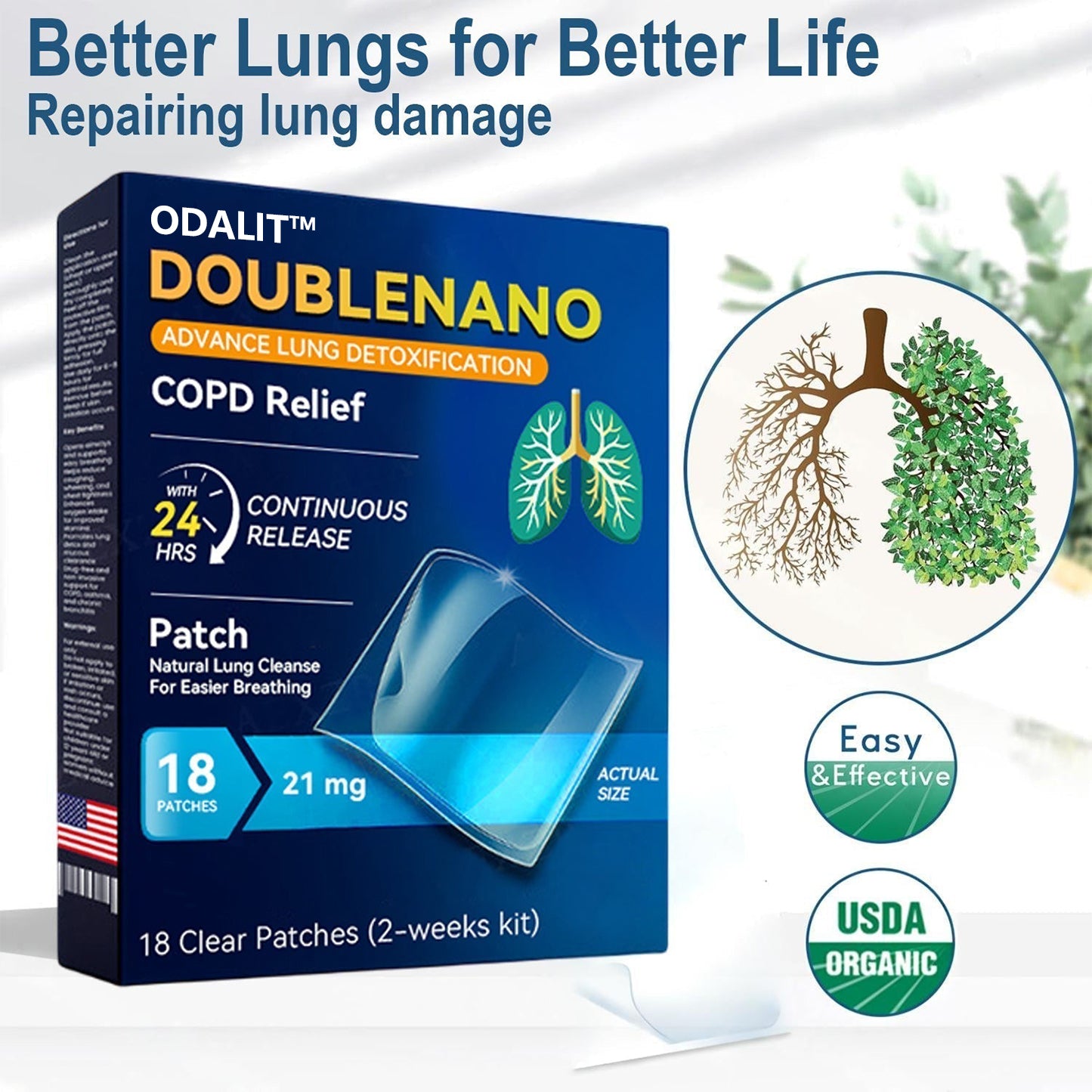 ✅ODALIT™ DoubleNano COPD Relief Patch (💝 Cough, wheezing, shortness of breath, sputum, stuffy nose, bronchitis, bronchitis, allergy symptoms, lung discomfort)