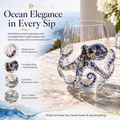 🌊44% OFF – 🔥Artisanal Blue-Ringed Octopus Glass