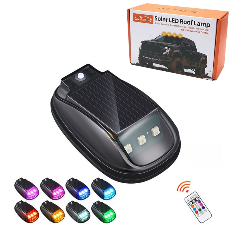 🏆Flash Sale⚡ 50K+ SOLD!🔥Solar-powered RGB strobe light on car roof with remote control💡