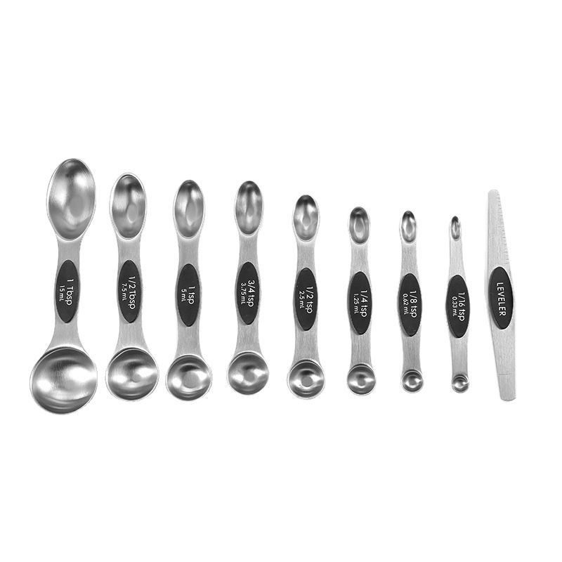 🎄Christmas Sale 49% OFF - Stainless Steel Magnetic Spoons 9 Set with Leveler for Baking, Stackable Metallic Spice  Kitchen Utensils and Gadgets Measure Cups Measuring