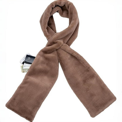 Winter Special Big Promotion Save 49%🔥Faux Fur Pull-Through Scarf with Zipper Pocket