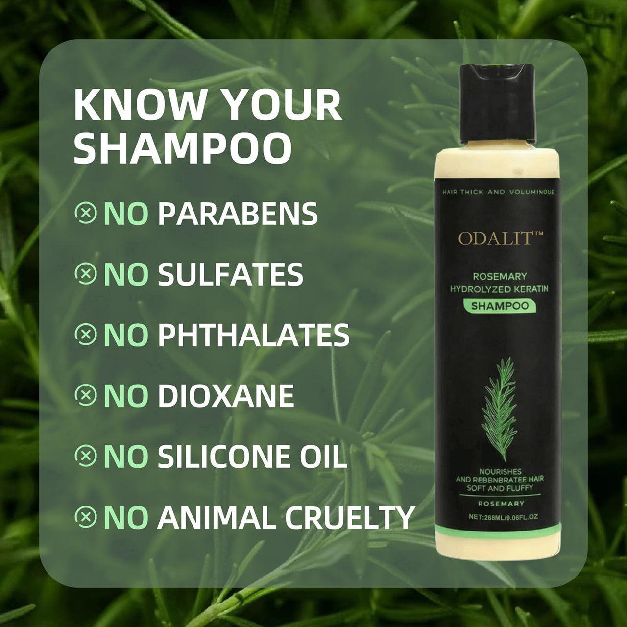 ⭐Get beautiful hair in a week-ODALIT™ Rosemary Hydrolyzed Keratin Shampoo🎁