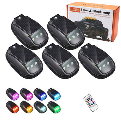 🏆Flash Sale⚡ 50K+ SOLD!🔥Solar-powered RGB strobe light on car roof with remote control💡