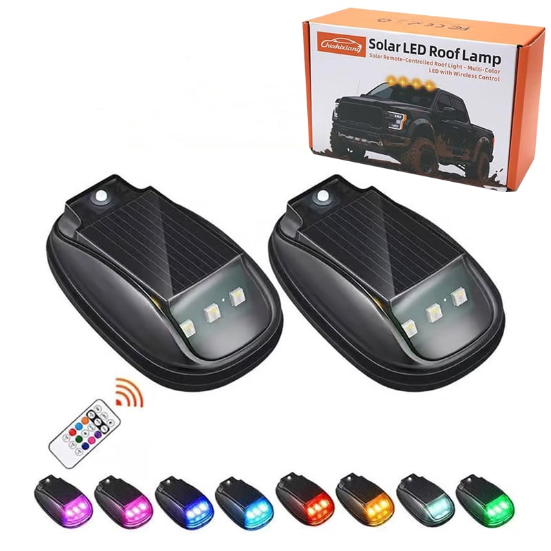🏆Flash Sale⚡ 50K+ SOLD!🔥Solar-powered RGB strobe light on car roof with remote control💡
