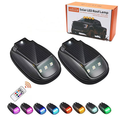 🏆Flash Sale⚡ 50K+ SOLD!🔥Solar-powered RGB strobe light on car roof with remote control💡