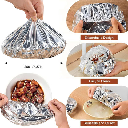🏠Reusable Aluminum Foil Food Covers – Keep Meals Warm & Fresh