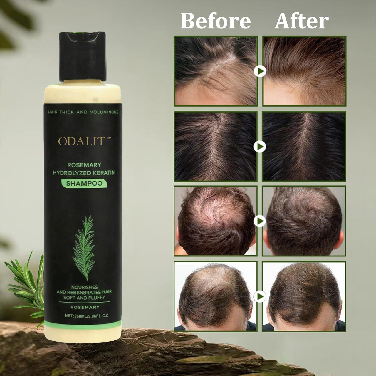 ⭐Get beautiful hair in a week-ODALIT™ Rosemary Hydrolyzed Keratin Shampoo🎁