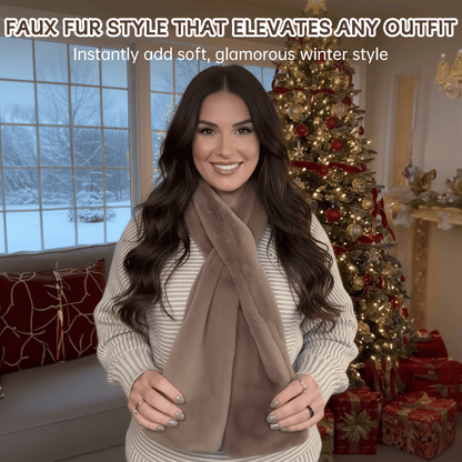 Winter Special Big Promotion Save 49%🔥Faux Fur Pull-Through Scarf with Zipper Pocket