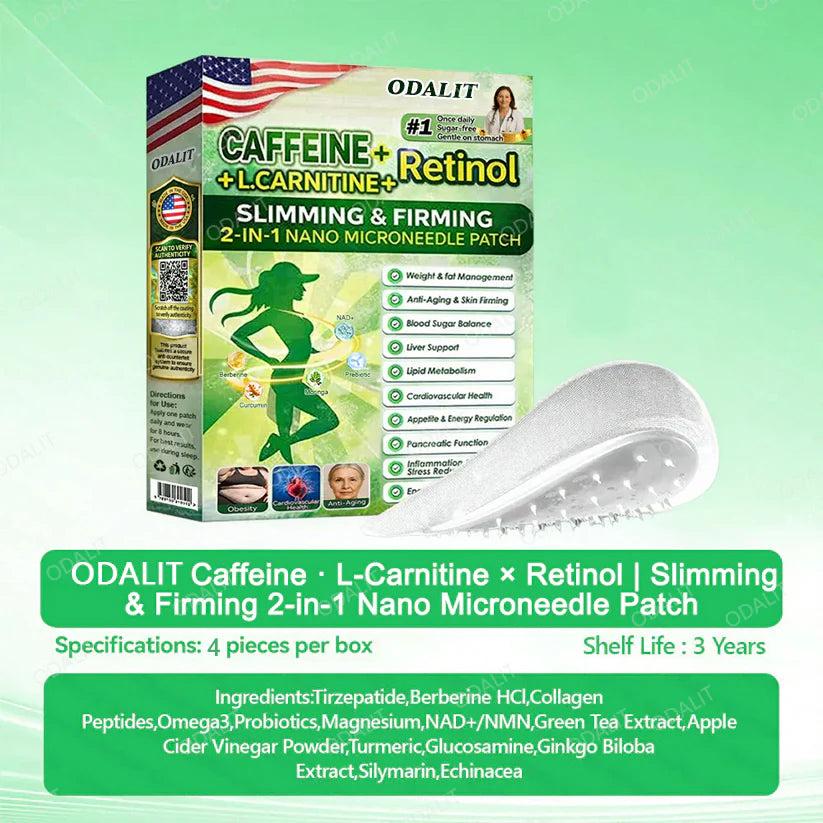[FDA-Registered & Clinical support] 🇺🇸 ODALIT® L-Carnitine × Retinol | Slimming & Firming 2-in-1 Nano Microneedle Patch 🔥 Obesity, Diabetes, Sleep Apnea, And Joint Issues⏳