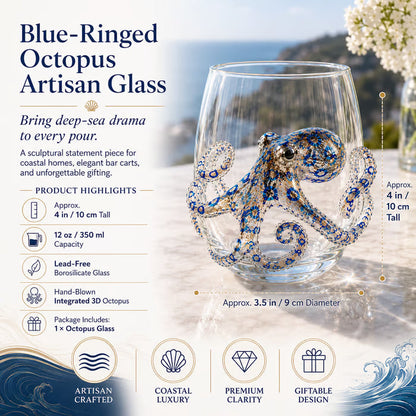 🌊44% OFF – 🔥Artisanal Blue-Ringed Octopus Glass