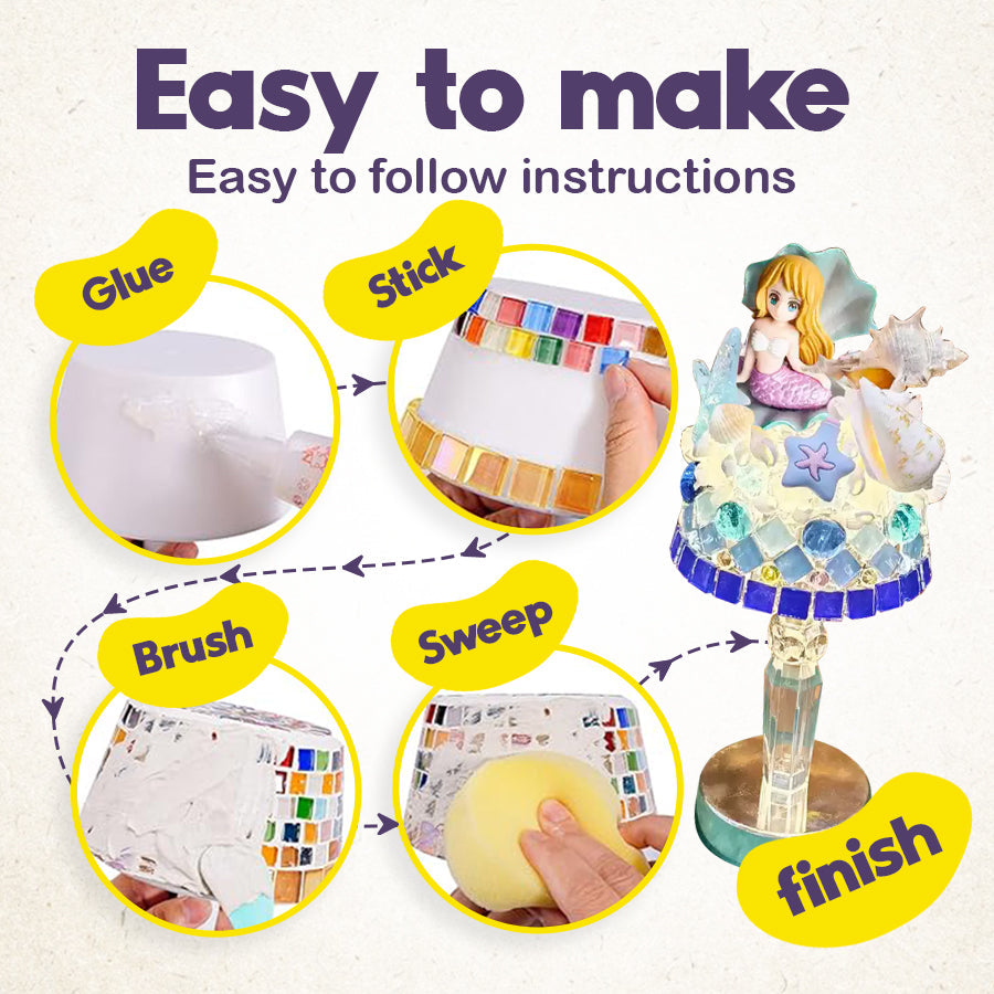 DIY Mosaic Lamp Craft Kit for All Ages