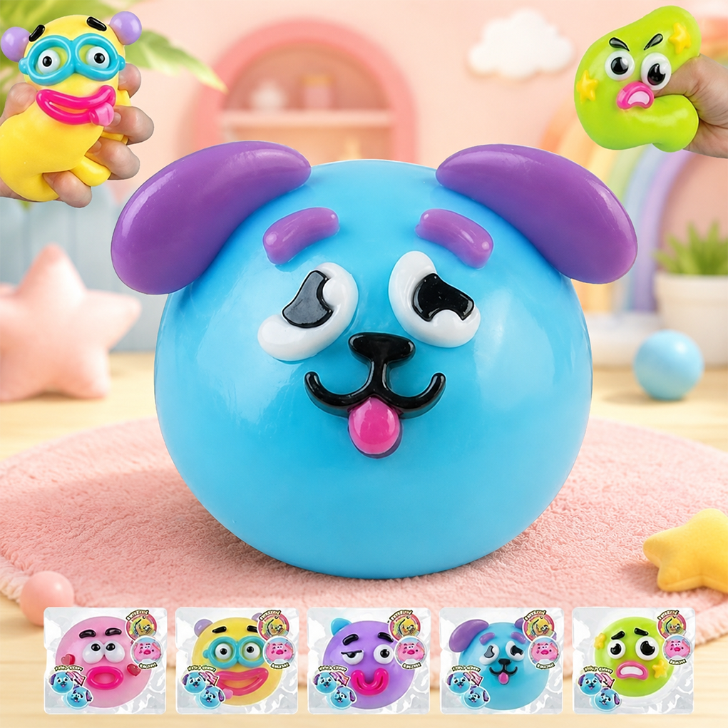 Funny Face Dog Squishy Toy — Squeeze It. Stretch It. Make It Silly.
