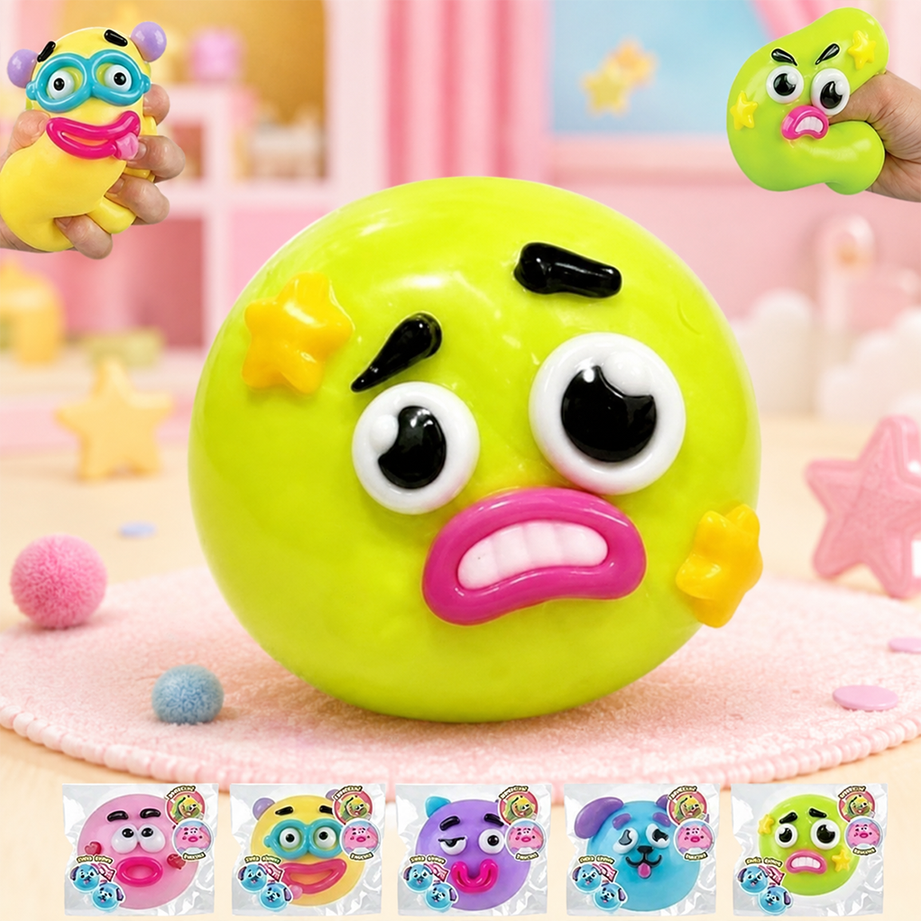 Funny Face Dog Squishy Toy — Squeeze It. Stretch It. Make It Silly.