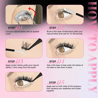 LBMLBM® Lashes Cluster Bond & Seal & Remover For Girls Waterproof Longlasting Makeup 3In1 Glue